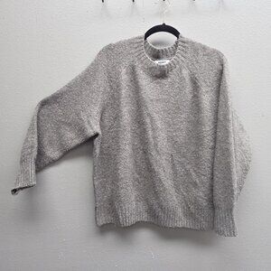 Old Navy Sweater Womens XL Gray Cozy Po-Haye Mushroom Crewneck Pullover Raglan